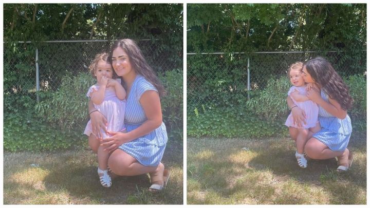 [서울=뉴시스] 미국 뉴욕에서 열린 콘서트에서 가수에게 자신의 속옷을 벗어 던진 여성이 유명 잡지 플레이보이로부터 콘텐츠 크리에이터로 일할 기회를 얻었다고 지난 25일 뉴욕포스트는 보도했다. 사진은 자신의 2살 된 딸을 안고 있는 코레이아. (사진=인스타그램 갈무리) 2023.07.27. *재판매 및 DB 금지