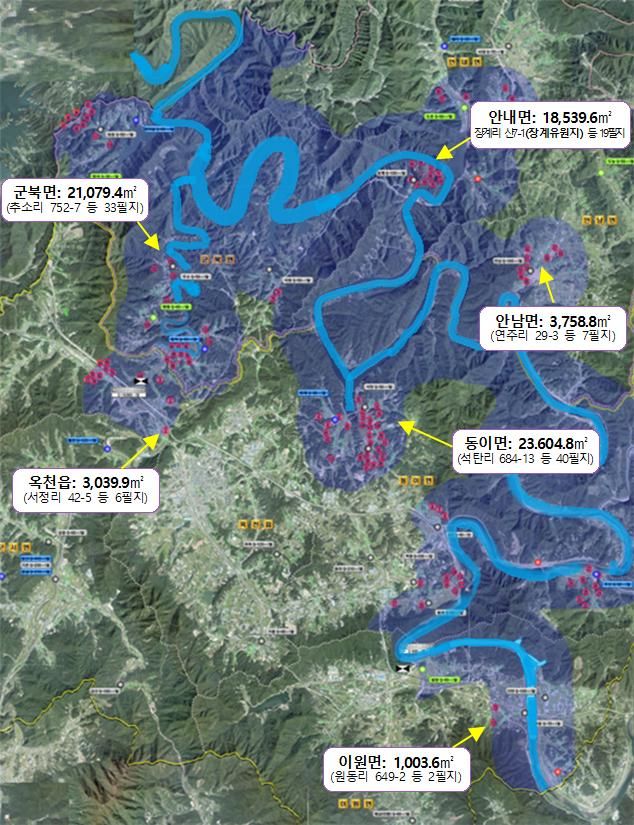 금강 상류 수변구역 해제 지역.  *재판매 및 DB 금지