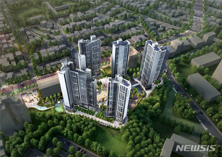 [서울=뉴시스] '포레나 인천학익' 조감도. (사진=㈜한화 건설부문 제공)