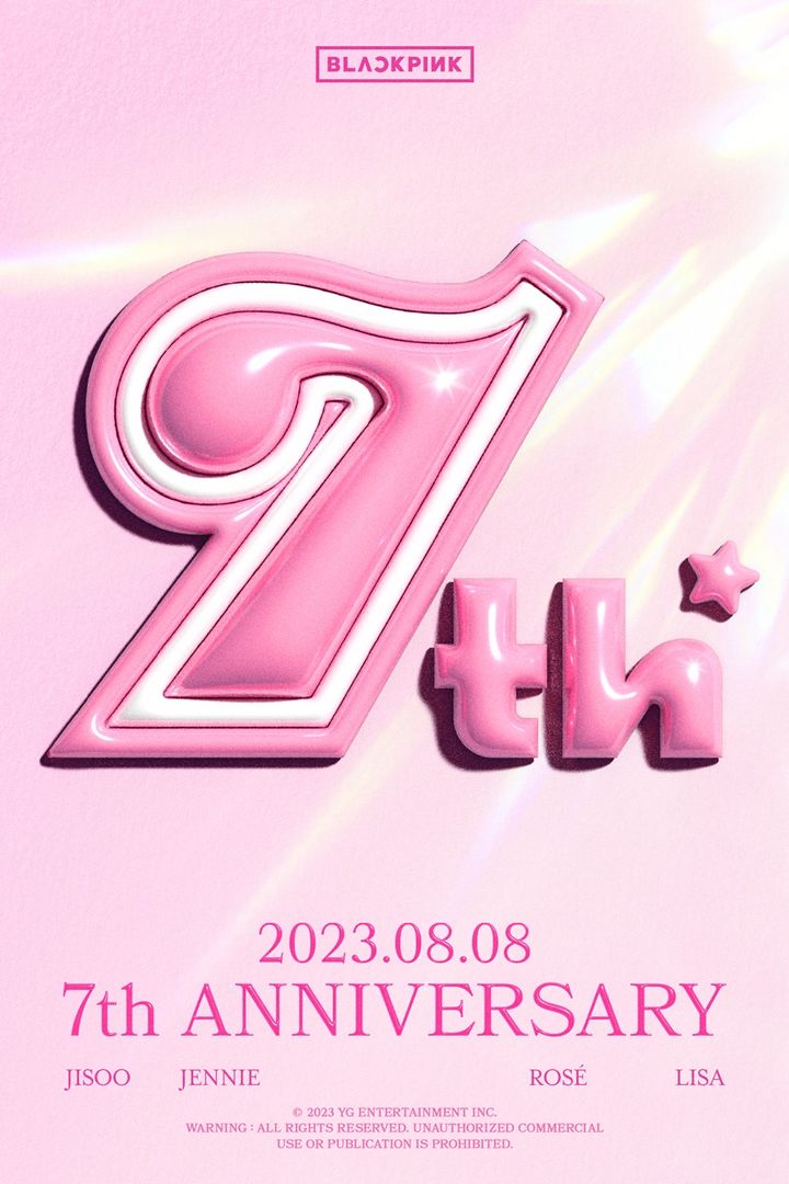 [서울=뉴시스] 블랙핑크 7주년 기념 포스터. 2023.08.08. (사진 = YG엔터테인먼트 제공) photo@newsis.com *재판매 및 DB 금지