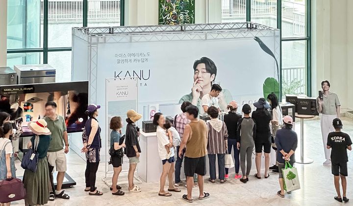 대천 파로스 1층 로비 '카누 바리스타 팝업스토어'.(사진=한화호텔앤드리조트 제공)