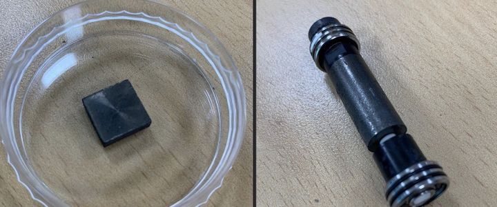 망간-비스무스(Mn-Bi) 페라이트 자석 2차 프로토타입, 가전제품용 Mn-Bi 페라이트 자석. (사진=디에이테크놀로지). *재판매 및 DB 금지