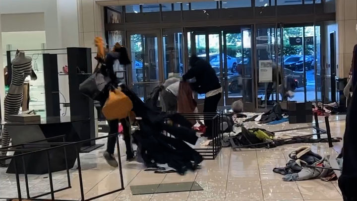 미국 캘리포니아에서 대낮에 수십 명의 절도범이 한꺼번에 고급 쇼핑몰에 몰려가 물건을 훔쳐 달아나는 일이 잇따르고 있다. 출처 @ella_ise24 *재판매 및 DB 금지