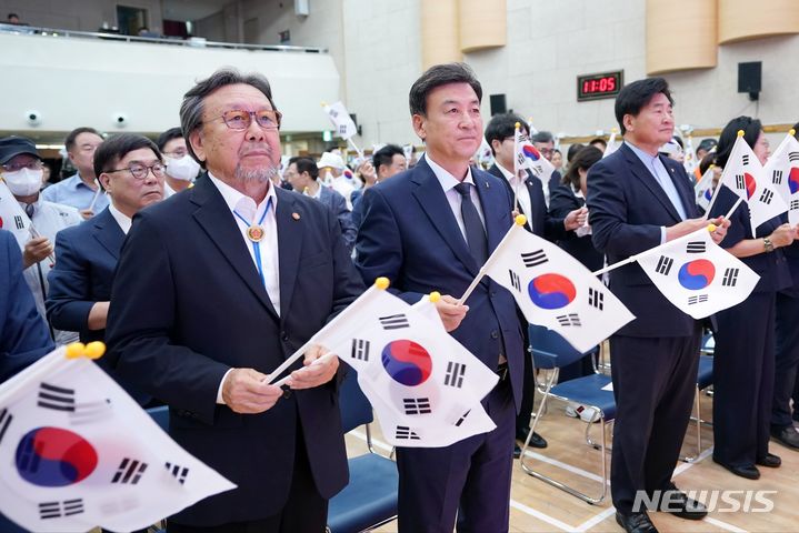 [광주(경기)=뉴시스] 경기 광주시가 15일 78주년 광복절 기념식을 가졌다