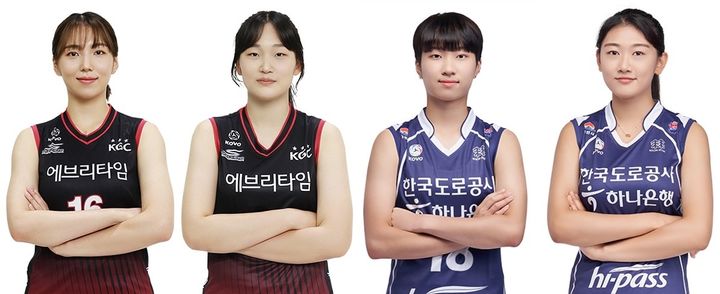 KGC인삼공사와 한국도로공사가 트레이드를 단행했다. 도로공사 유니폼을 입는 고의정(왼쪽부터), 박은지, 인삼공사로 이적하는 김세인, 안예림. (사진=인삼공사 제공) *재판매 및 DB 금지