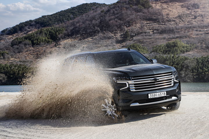 [서울=뉴시스] 제너럴모터스(GM) 산하 쉐보레 브랜드의 대형 스포츠실용차(SUV) 모델인 타호. (사진=GM 제공) 2023.08.23 photo@newsis.com *재판매 및 DB 금지