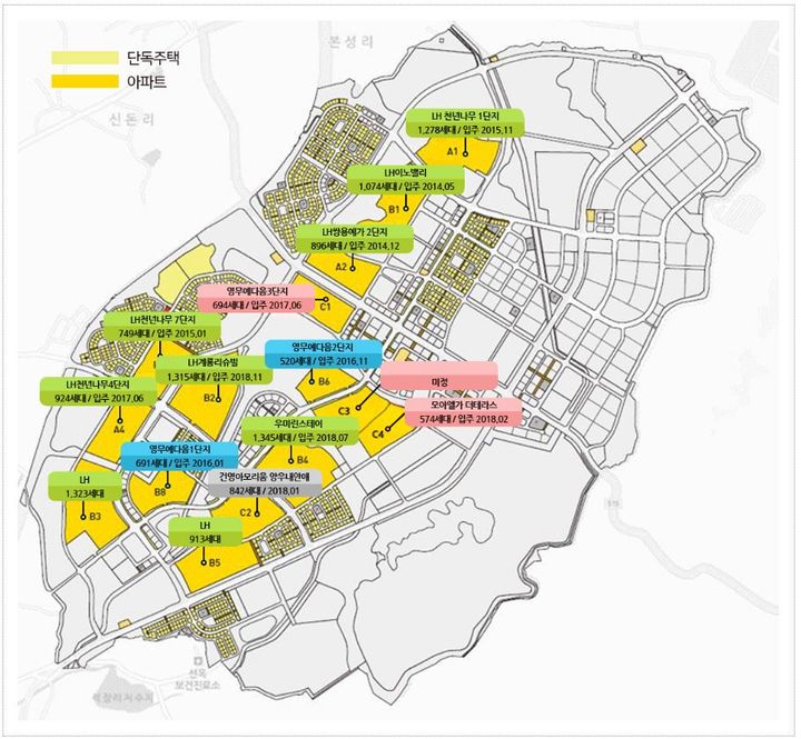 충북혁신도시 공동주택 위치도.  *재판매 및 DB 금지