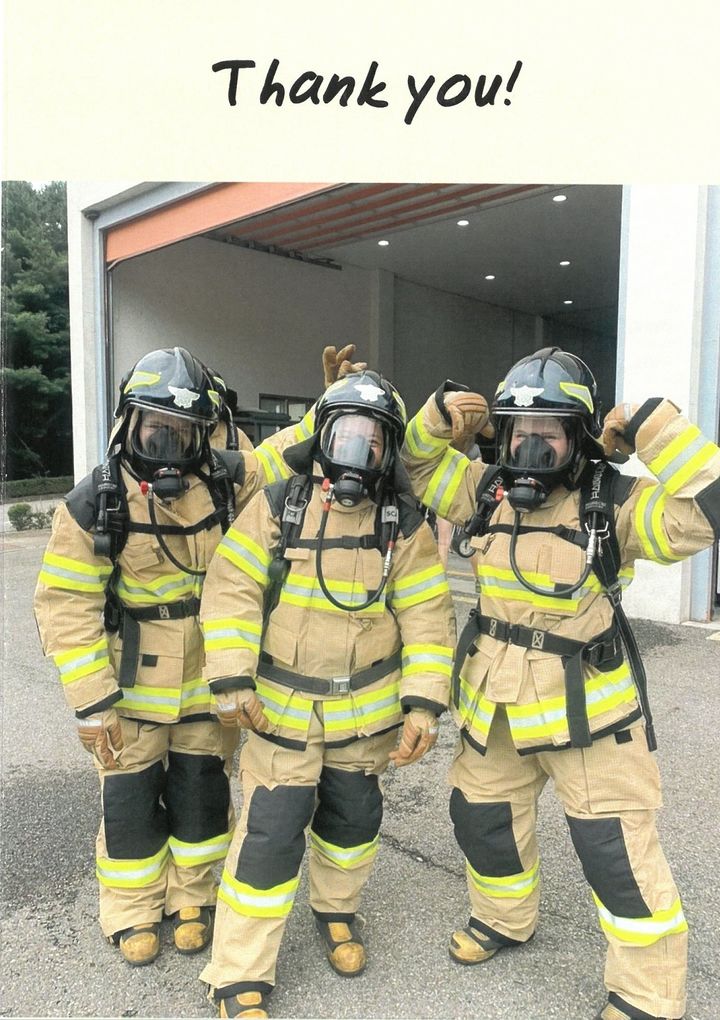지난달 경기도소방학교에 입영했던 세계 잼버리 대회에 참가 네덜란드 스카우트 대원의 부모가 보낸 편지에 동봉된 사진. (사진=경기도소방재난본부 제공) *재판매 및 DB 금지
