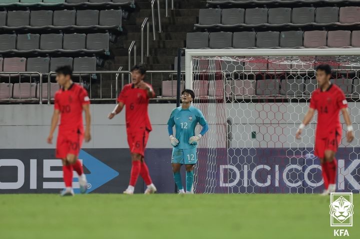 [서울=뉴시스]황선홍호 U-22 축구대표팀 완패. (사진=대한축구협회 제공)