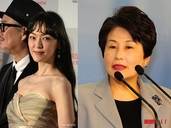 그룹 '자우림' 멤버 김윤아(왼쪽)과 전여옥 전 새누리당 의원. (사진=뉴시스) *재판매 및 DB 금지