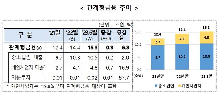 [서울=뉴시스] 2023년 상반기 국내은행의 관계형금융 추이. (자료=금융감독원 제공) *재판매 및 DB 금지