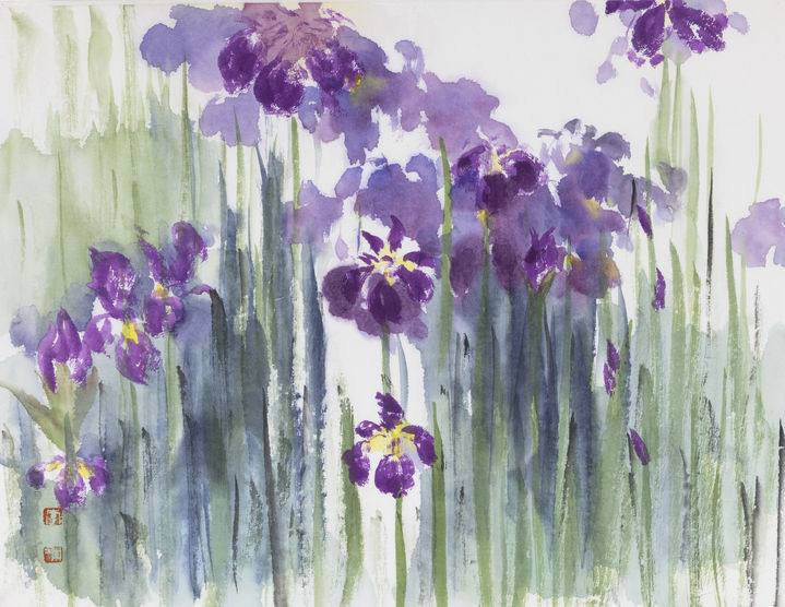 이숙희, 붓꽃, 한지에 수묵담채, 2022 *재판매 및 DB 금지