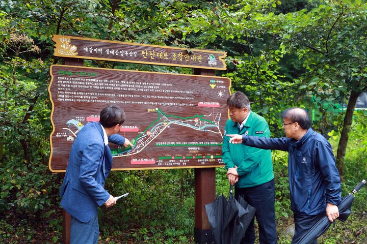 태백시 맨발걷기 숲 조성 위한 사전 답사. *재판매 및 DB 금지