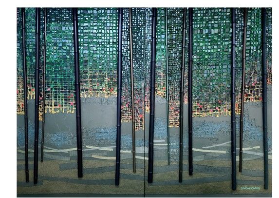 오진국, 오죽의 숲속, 2023, 혼합재료, 300호(218.2x290.9cm) *재판매 및 DB 금지