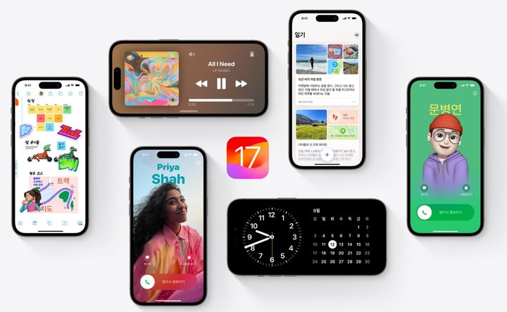 지난해 9월 출시된 'iOS 17' 관련 이미지. (사진=애플) *재판매 및 DB 금지