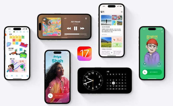 지난해 9월 출시된 'iOS 17' 관련 이미지. (사진=애플) *재판매 및 DB 금지