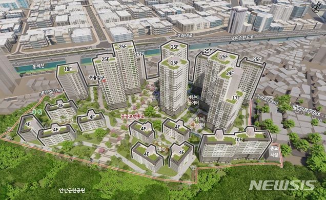 [서울=뉴시스]서울 서대문구 연희동 안산근린공원 인근에 최고 25층 높이의 1067세대의 아파트 단지가 들어선다. (사진=서울시 제공). 2023.09.21. photo@newsis.com