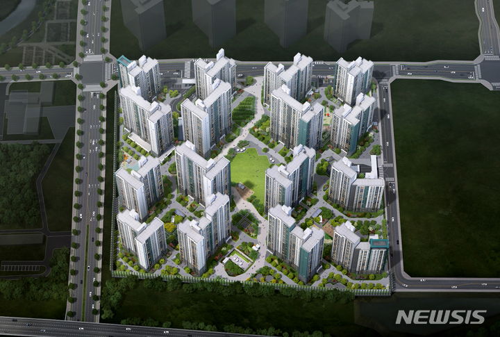 [서울=뉴시스] 탕정 푸르지오 리버파크 조감도. (이미지=대우건설 제공)