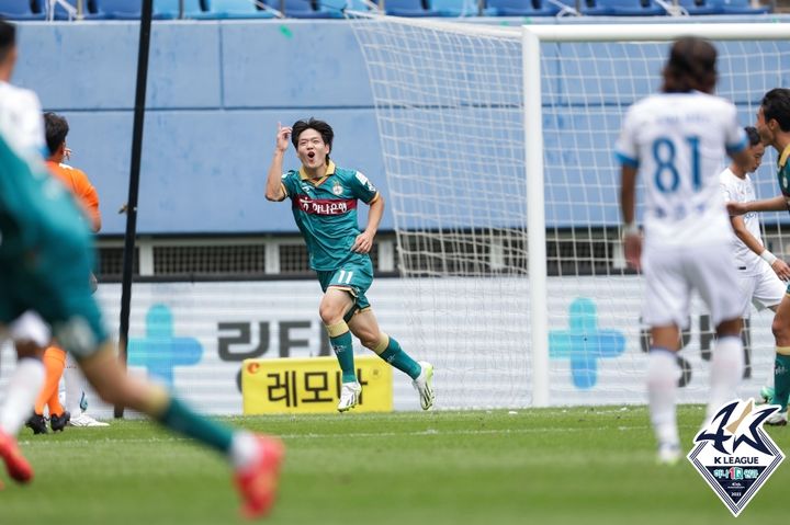 [서울=뉴시스]대전 김인균 득점. 2023.09.23. (사진=한국프로축구연맹 제공) *재판매 및 DB 금지