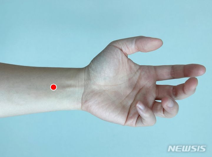 [서울=뉴시스]교통체증으로 멀미가 찾아와 어지러움, 현기증, 구토 등이 나타날 수도 있다. 증상이 심할 경우 내관혈(內關穴) 지압이 권장된다. (사진= 자생한방병원 제공) 2023.09.25. photo@newsis.com. 