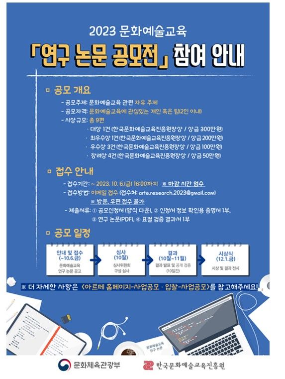 2023 문화예술교육 연구 논문 공모전 *재판매 및 DB 금지