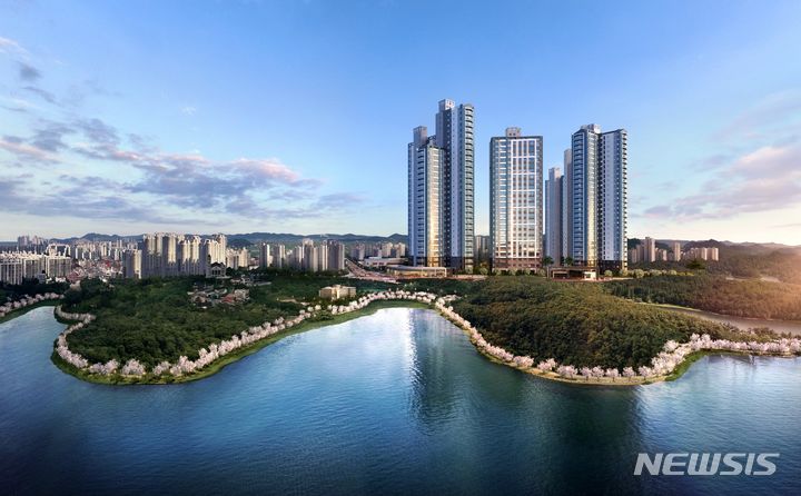 [서울=뉴시스] '군산 지곡 한라비발디 2차 은파레이크뷰'. (이미지=HL디앤아이한라 제공)
