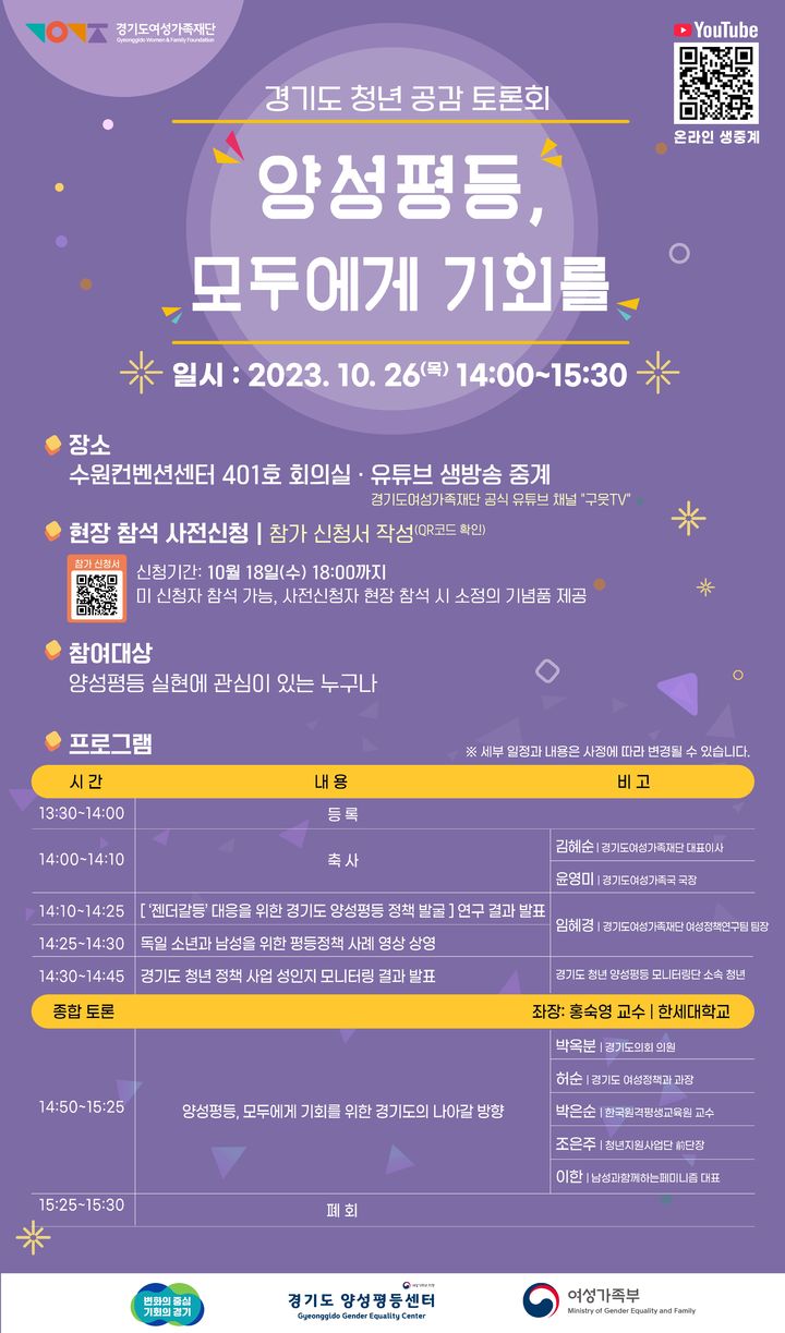 청년공감 토론회(사진=경기도여성가족재단 제공) *재판매 및 DB 금지