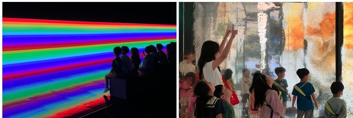 '럭스: 시적 해상도' 전시장을 방문한 어린이들. *재판매 및 DB 금지