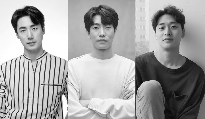 [서울=뉴시스]연극 '튜링머신' 출연 배우. (왼쪽부터)이승주, 고상호, 오동민. (사진=크리에이티브테이블 석영 제공) 2023.09.27. photo@newsis.com *재판매 및 DB 금지