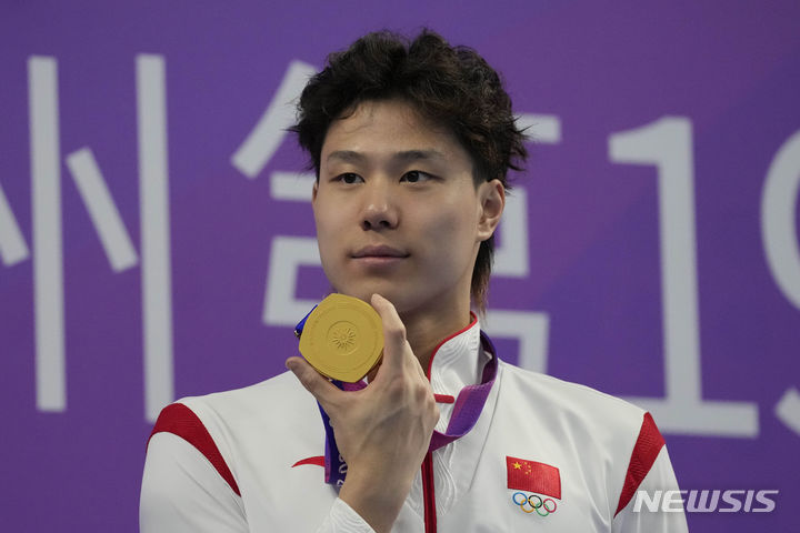 [항저우=AP/뉴시스] 중국 수영의 친하이양. 2023.09.29