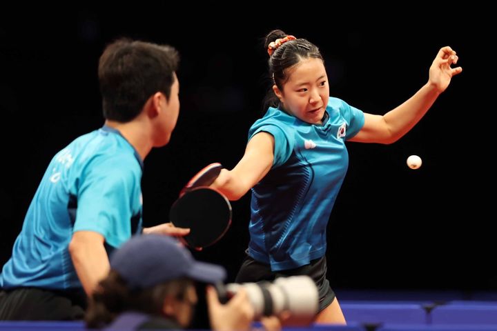 [서울=뉴시스]임종훈 신유빈. 2023.09.29. (사진=대한탁구협회 제공) *재판매 및 DB 금지