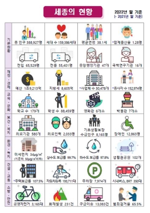 [뉴시스=세종]지난 10년 세종시 일반 현황.(사진=세종시) *재판매 및 DB 금지