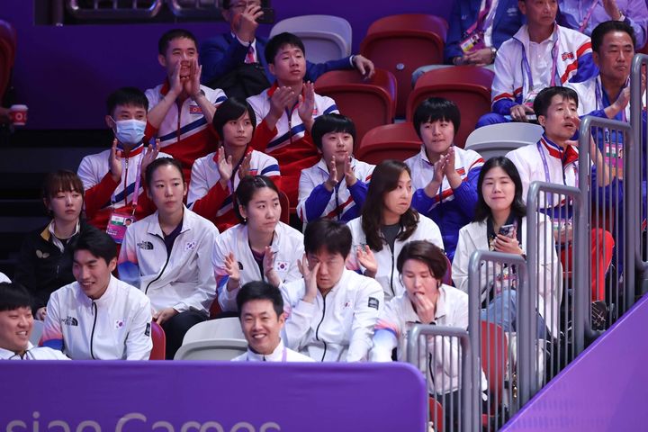 [서울=뉴시스]한국 탁구 응원. 2023.10.02. (사진=대한탁구협회 제공) *재판매 및 DB 금지