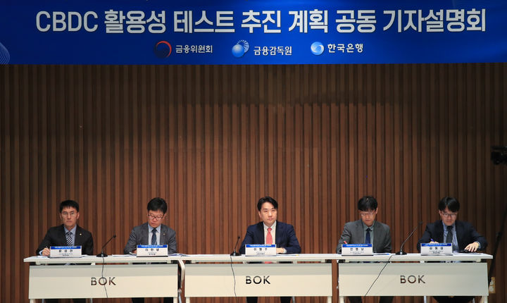 한국은행-금융위원회-금융감독원, BIS와 협력하여 미래 통화 인프라 구축을 위한 실험 공동 추진 설명회(사진제공=한국은행) *재판매 및 DB 금지