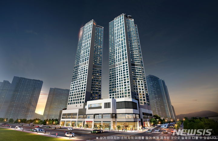 [서울=뉴시스] e편한세상 시티 천안아산역 투시도. (이미지=DL건설 제공)