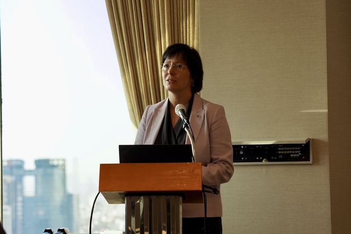 [서울=뉴시스] 개회사를 하고 있는 마린 라트닉 에스토니아 외교부 경제개발 차관보. 2023.10.12. *재판매 및 DB 금지