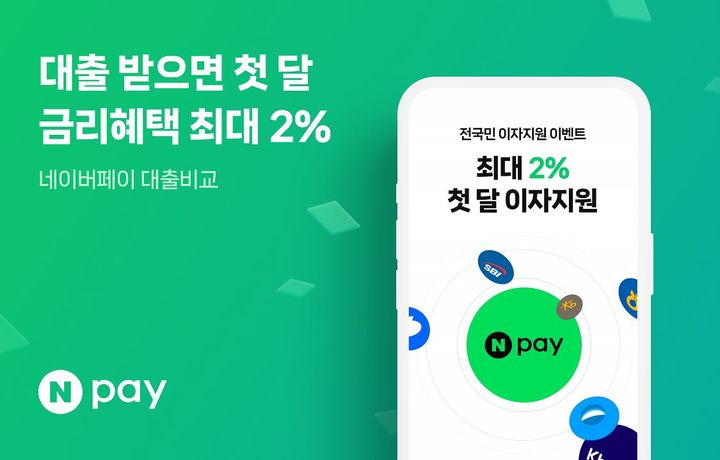 네이버페이 "대출비교에서 대출 받으면 누구나 이자 지원금"