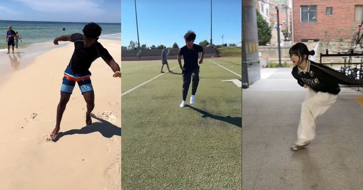 [서울=뉴시스]틱톡을 중심으로 '주비 슬라이드' 슬릭백'이라고 불리는 춤 동작이 많은 관심을 받고 있다. (사진=왼쪽부터 틱톡커 'STEVO', 'Masun', '고로켓' 영상 캡처 갈무리) 2023.10.16. photo@newsis.com *재판매 및 DB 금지