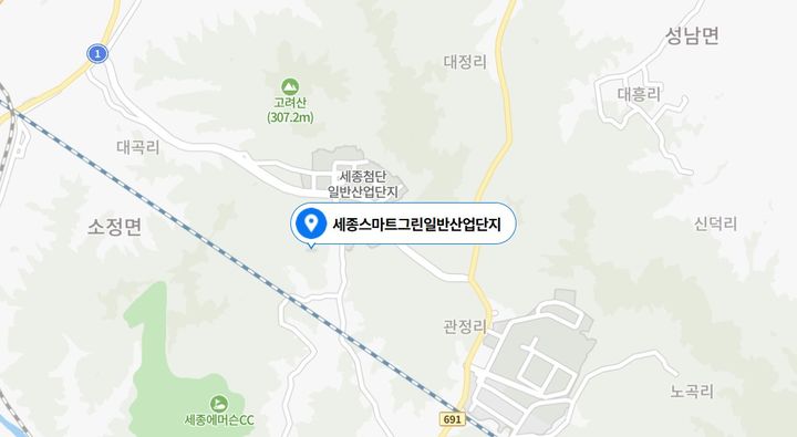 [뉴시스=세종]소정면 스마트그린산단 위치도(사진=네이버 지도) *재판매 및 DB 금지