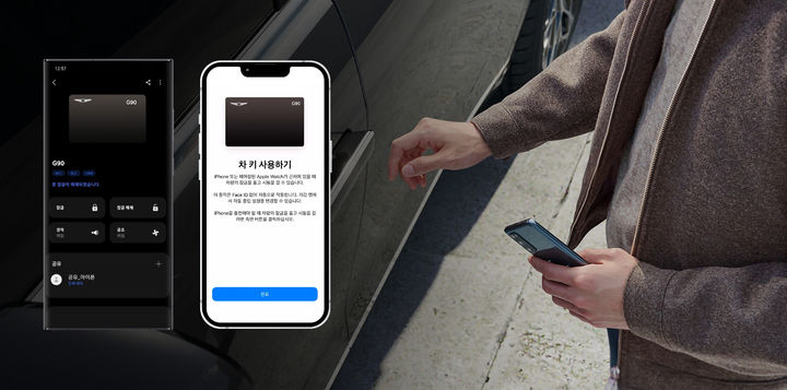 [서울=뉴시스] 현대차∙기아는 삼성과 구글, 애플사와의 협업을 통해 호환성과 사용 편의성을 크게 향상시킨 디지털 키 2 서비스를 제공한다고 18일 밝혔다. (사진=현대차) 2023.10.18 photo@newsis.com *재판매 및 DB 금지