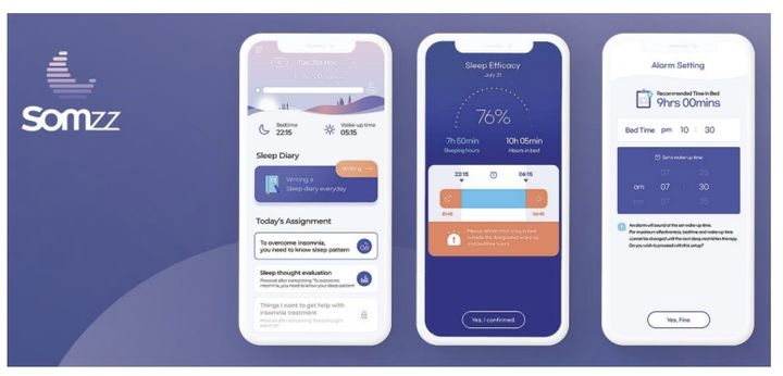 [서울=뉴시스] 지난해 10월18일 에임메드는 한국보건의료연구원으로부터 불면증 디지털 치료기기 솜즈의 혁신의료기술실시 승인을 받았다고 밝혔다.. (사진=에임메드 제공) 2023.10.18 photo@newsis.com *재판매 및 DB 금지