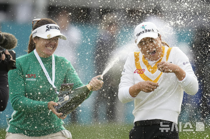 [파주=AP/뉴시스]LPGA 투어 BMW 레이디스 챔피언십 2023 우승한 이민지. 2023.10.22.