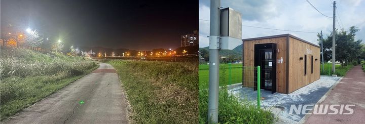 [전주=뉴시스]윤난슬 기자 = 전북 전주시는 하천 산책로를 이용하는 시민들에게 안전하고 쾌적한 하천환경을 제공하기 위해 현재 산책로 조도 개선과 공중화장실 신설 등 다양한 하천환경 개선 사업을 추진하고 있다고 24일 밝혔다.(사진=전주시 제공)