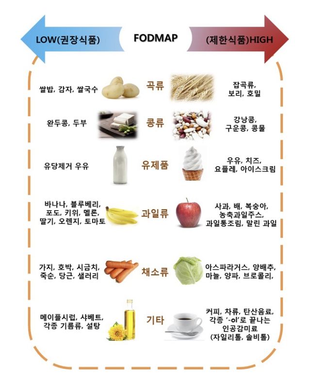 [서울=뉴시스] 25일 삼성서울병원에 따르면 포드맵(FODMAP)이란 식이 탄수화물의 일종으로, 장에서 잘 흡수되지 않고 남아서 발효되는 올리고당(프럭탄, 갈락탄), 이당류(유당), 단당류(과당), 폴리올(당알코올)을 말한다. (사진=삼성서울병원 제공) 2023.10.25. photo@newsis.com *재판매 및 DB 금지