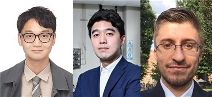 [수원=뉴시스] 조성범(사진 왼쪽부터) 아주대 교수, 정창규 전북대 교수, 줄리오 파티 박사. (사진=아주대 제공) 2023.10.30. photo@newsis.com *재판매 및 DB 금지