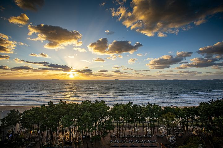 충남 태안군 '아일랜드 리솜'의 서해 낙조 *재판매 및 DB 금지