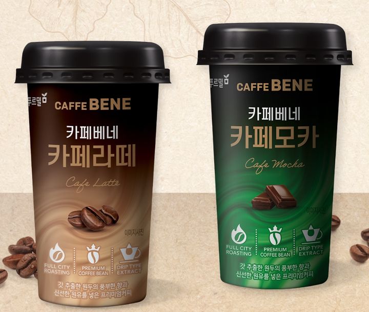 푸르밀 카페베네 카페라떼·모카. (사진=푸르밀 홈페이지 캡처) *재판매 및 DB 금지