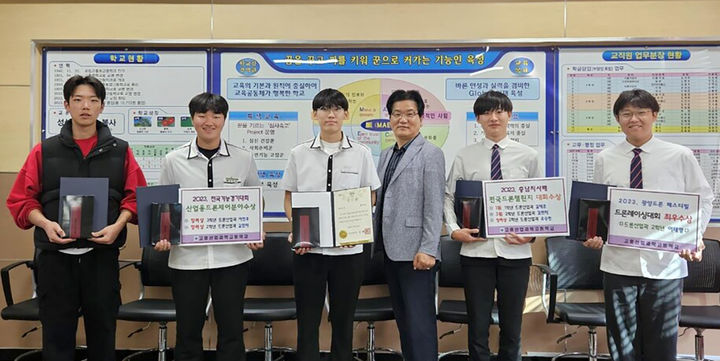 [고흥=뉴시스] 전남 고흥산업과학고 드론산업과 학생들 드론대회 입상. (사진=전남도교육청 제공). photo@newsis.com *재판매 및 DB 금지