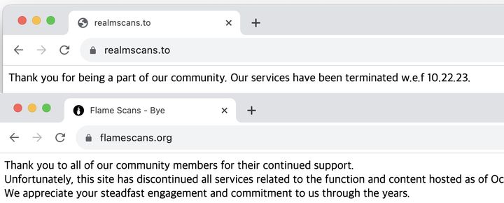 셧다운된 웹툰 불법 사이트. (사진=네이버웹툰 제공) *재판매 및 DB 금지
