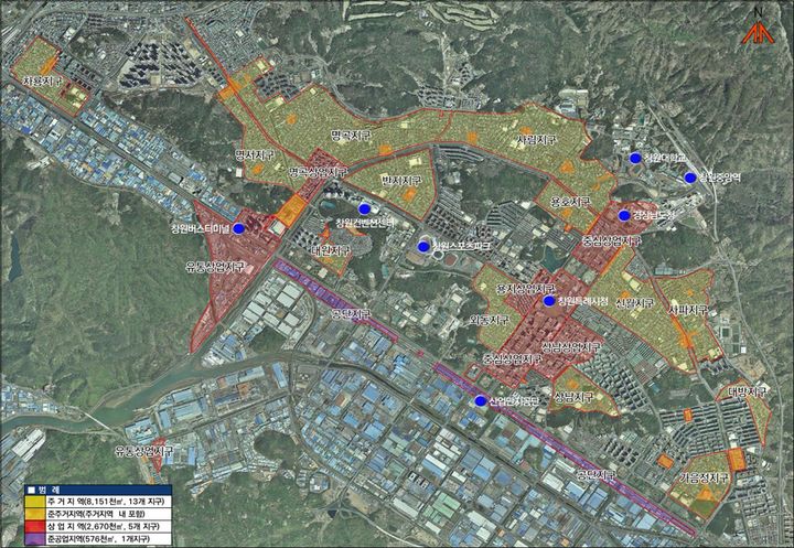 [창원=뉴시스] 강경국 기자 = 경남 창원시 배후도시 지구단위계획 구역도. (사진=창원시청 제공). 2023.11.02. photo@newsis.com *재판매 및 DB 금지